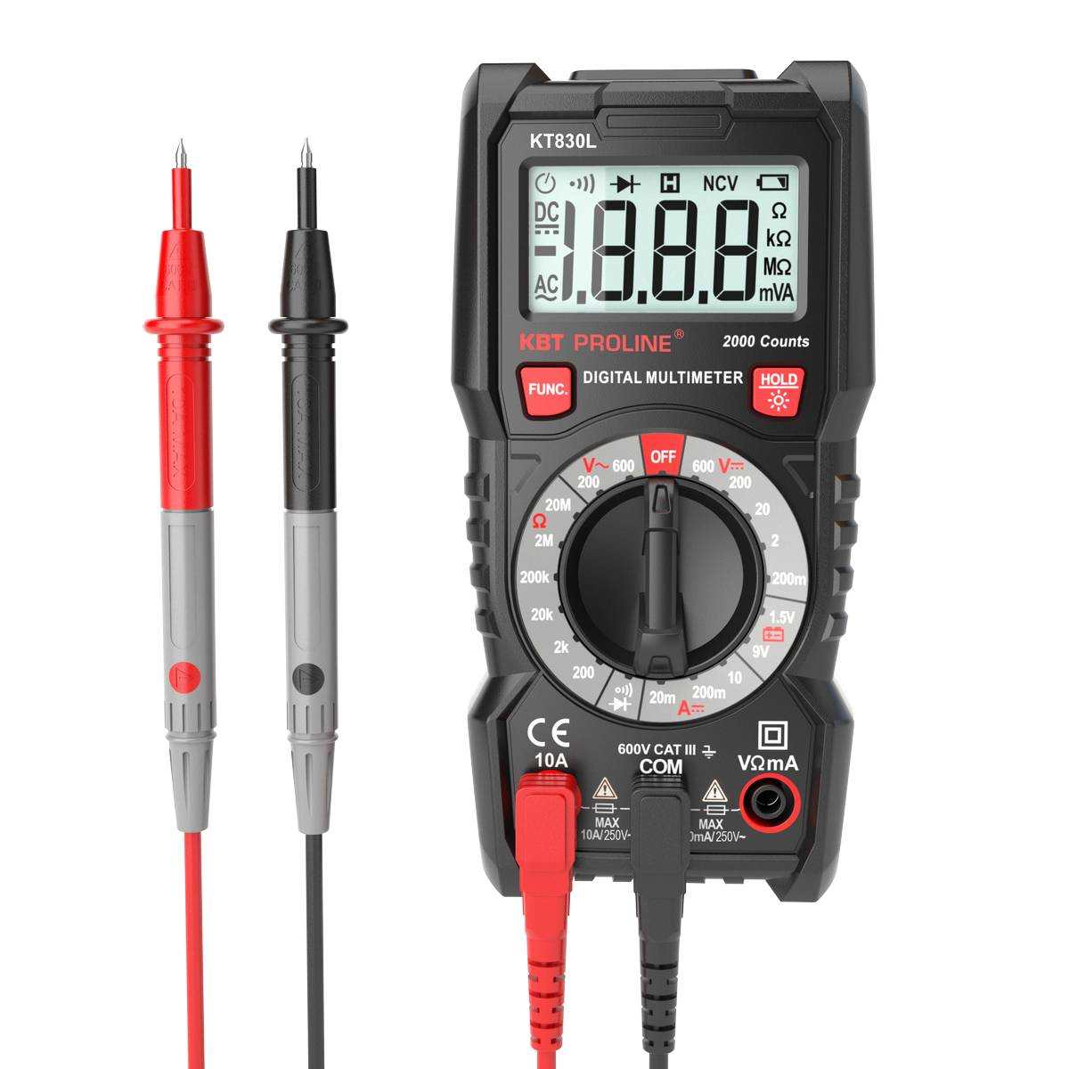 KT830L Компактный многофункциональный цифровой мультиметр c True RMS